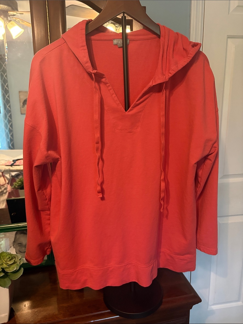 T by Talbot’s Women’s Coral Pullover Hoodie Top